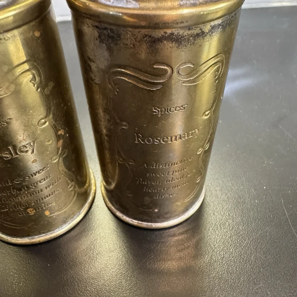 Lot Of 3 Antique  1920's Schilling Spices  Round Metal Tins Only 2‎ Have Lid